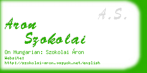 aron szokolai business card